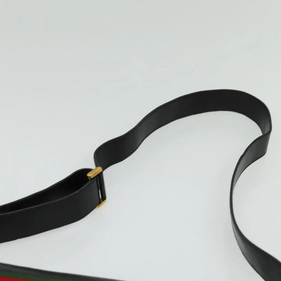 GUCCI Web Sherry Line Shoulder Bag Leather Black Gold 001 406 0552 Auth ep10387 - Picture 9 of 16